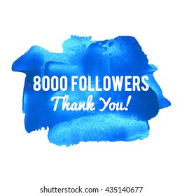 8K 8000 Followers Thank You card for social network friends image 