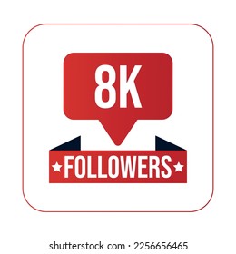 8K Followers Design Template Vector Illustration