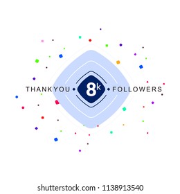 8K Followers Social Media Illustration Concept.