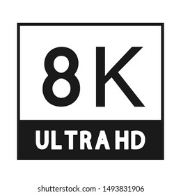 8K icon. Graphic template. Vector illustration