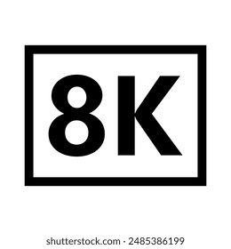 Icono de 8k ilustrado en Vector