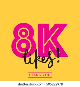 8K likes online social media thank you banner 
