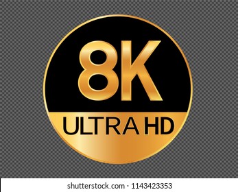 8K resolution icon for web and mobile