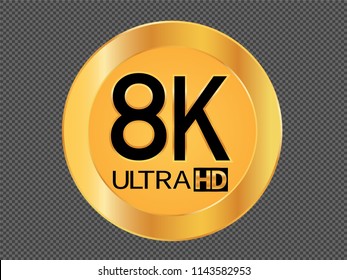 8K resolution icon for web and mobile
