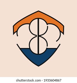 8k shield logo with cloud 