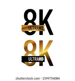 8K Ultra HD logo symbol 8K UHD sign mark Ultra High definition resolution icon vector