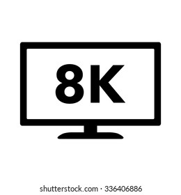 8K Ultra HD / UHD HDTV TV television flat icon for apps and websites
