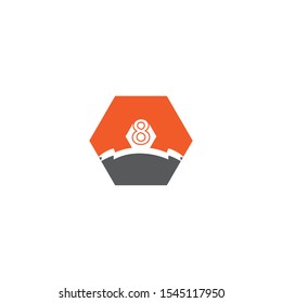 8letter logo vector design template