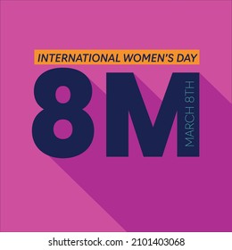 8M - International women's day pink background minimalist color block