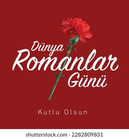 8nisan dünya romanlar günü kutlu olsun
carnation vector. Translation: Happy world novels day.