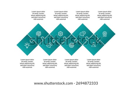 8-Step Workflow Infographic Template, Project Timeline Diagram, Strategic Planning Layout, Business Process Visualization, Modern Vector Design, Marketing Steps, Professional Icons