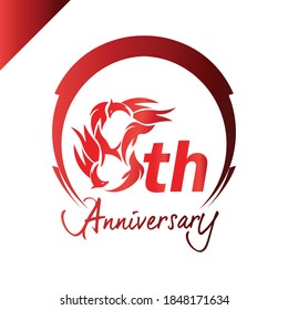 8th. Anniversary design template. 8th anniversary emblem for celebration, invitation card, and greeting card.