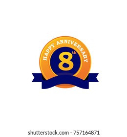 8th Anniversary emblematic logo design