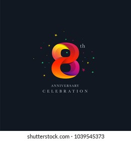 8th Anniversary Logo Design, Number 8 Icon Vector Template.


