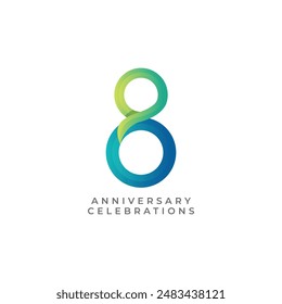 Plantilla de diseño de logotipo de 8° aniversario