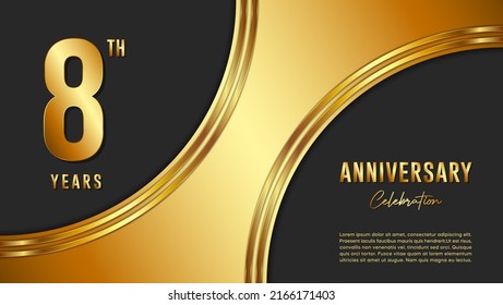 8th Anniversary Logo Gold Color Booklets Stock Vector (Royalty Free ...