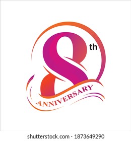 8th Anniversary Logo Vector Design