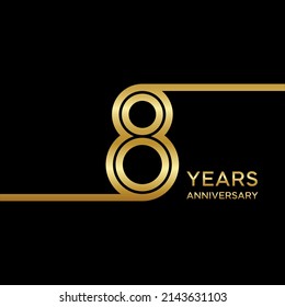 8th anniversary logotype. Anniversary celebration template design for booklet, leaflet, magazine, brochure poster, banner, web, invitation or greeting card. Vector illustrations.