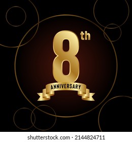 8. Jubiläumslogotype. Jubiläum-Template-Design für Broschüren, Broschüren, Magazine, Broschüren, Banner, Web, Einladung oder Grußkarte. Vektorgrafiken.