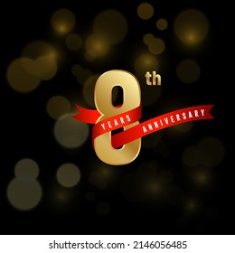 8th Anniversary logotype. Anniversary celebration template design for booklet, leaflet, magazine, brochure poster, banner, web, invitation or greeting card. Vector illustrations.