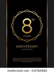 8th Anniversary Logotype Anniversary Celebration Template Stock Vector ...