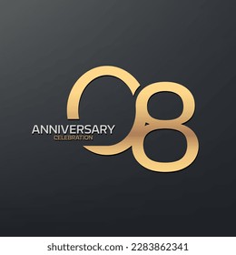 8.º diseño de logotipo de aniversario. logo de la celebración moderna del aniversario