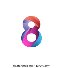 8th anniversary and number modern design 