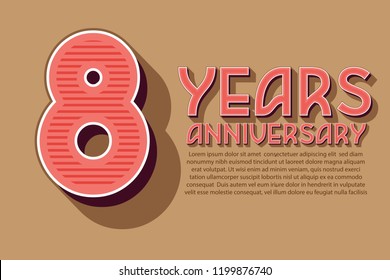 8th Anniversary numbers. background for anniversary
