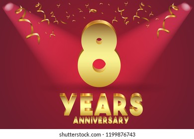 8th Anniversary numbers. background for anniversary