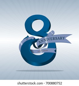 8th anniversary symbol vector.
