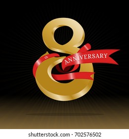 8th anniversary symbol vector.
