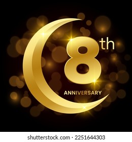 8th Anniversary Template Design Concept for Anniversary Celebration Event. Logo Vector Template Illustration