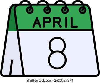 8th of April Line vector Icon Design