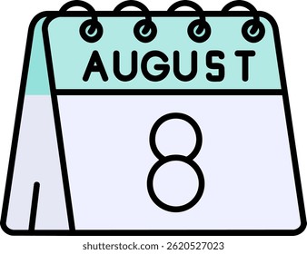 8th of August Line vector Icon Design