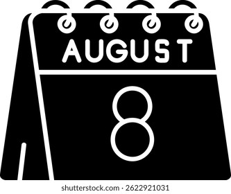 8th of August Line vector Icon Design