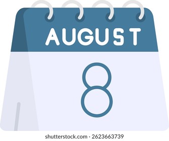 8th of August Line vector Icon Design
