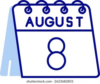 8th of August Line vector Icon Design