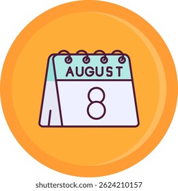 8th of August Line vector Icon Design