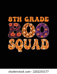 8th Grade Boo Squad Halloween Teacher T-Shirt