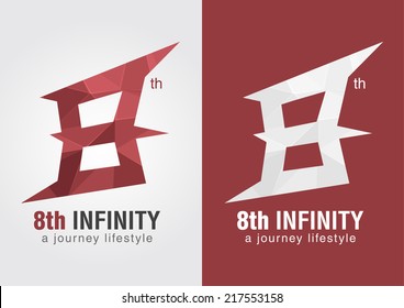 8th Infinity icon symbol from an alphabet letter number 8. Eight lifestyle.