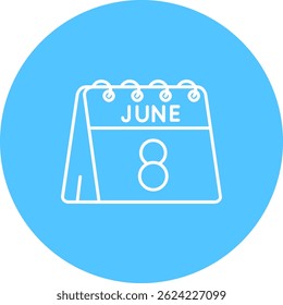 8 de junho Linha vetor Ícone Design