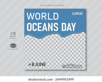 8th june - world ocean's day social media post