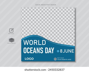 8. Juni - World Ocean's Day Social Media Post 