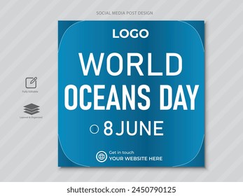 8th june - world ocean's day social media post 