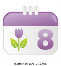 8th of march calendar icon