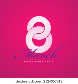 8th march happy women's day vector illustration.