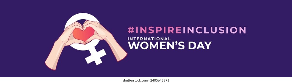 8th March hugging herself. Inspire Inclusion is the campaign theme of International Women's Day 2024.
Vector illustration.