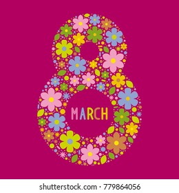 8th march / WomenÂ«s international day / woman rights / flowers / femenine