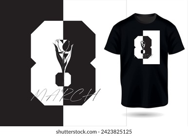 8th of March - International Women Day - Minimalist artwork style. Editable and printable design for t-shirts, mugs, graphic tee, sweatshirt, cases, etc.