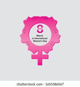 8th march international women's day vector design
